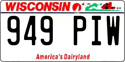 WI license plate 949PIW