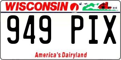 WI license plate 949PIX