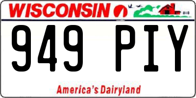 WI license plate 949PIY