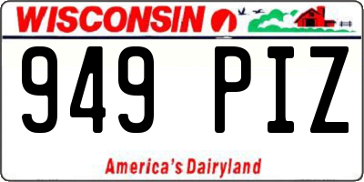 WI license plate 949PIZ