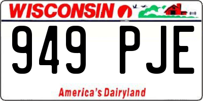 WI license plate 949PJE