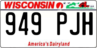 WI license plate 949PJH