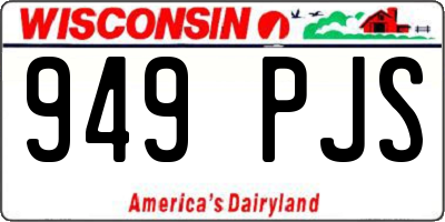 WI license plate 949PJS