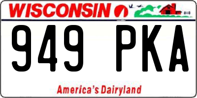 WI license plate 949PKA