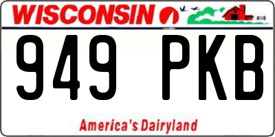WI license plate 949PKB