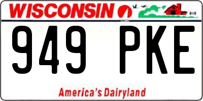 WI license plate 949PKE