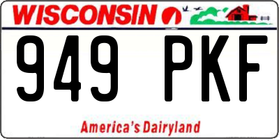 WI license plate 949PKF
