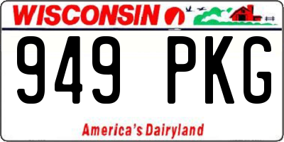 WI license plate 949PKG