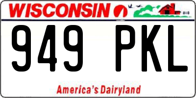 WI license plate 949PKL