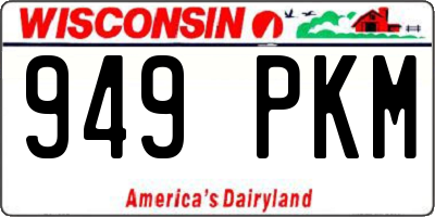WI license plate 949PKM