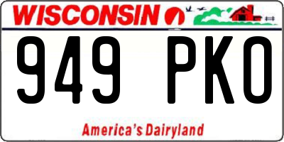 WI license plate 949PKO