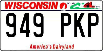 WI license plate 949PKP