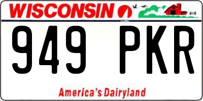 WI license plate 949PKR