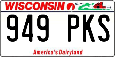 WI license plate 949PKS