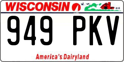 WI license plate 949PKV