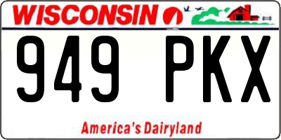 WI license plate 949PKX