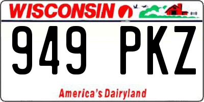 WI license plate 949PKZ