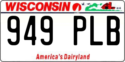 WI license plate 949PLB