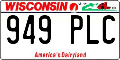 WI license plate 949PLC