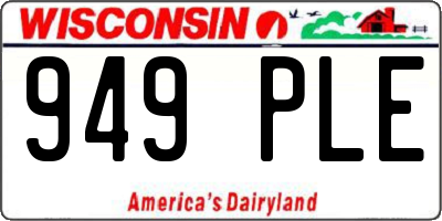 WI license plate 949PLE