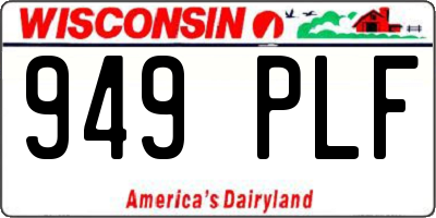 WI license plate 949PLF