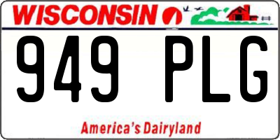 WI license plate 949PLG