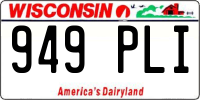 WI license plate 949PLI
