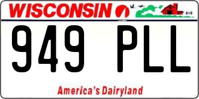 WI license plate 949PLL