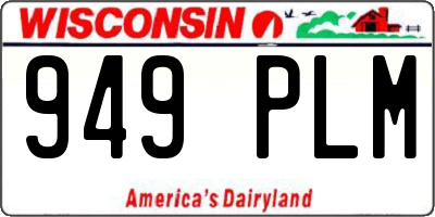 WI license plate 949PLM