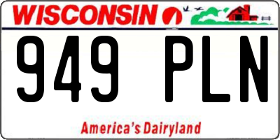 WI license plate 949PLN