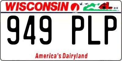 WI license plate 949PLP