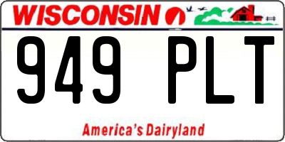 WI license plate 949PLT