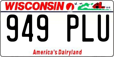 WI license plate 949PLU