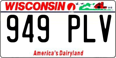 WI license plate 949PLV