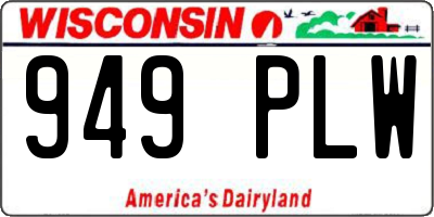 WI license plate 949PLW