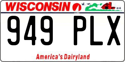 WI license plate 949PLX