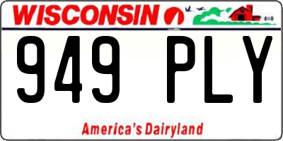 WI license plate 949PLY