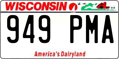WI license plate 949PMA