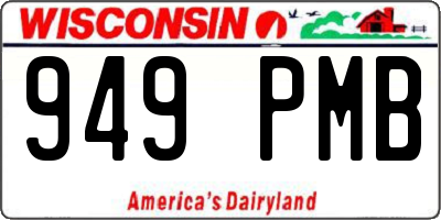 WI license plate 949PMB
