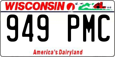 WI license plate 949PMC