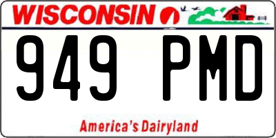 WI license plate 949PMD