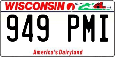 WI license plate 949PMI