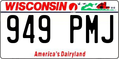 WI license plate 949PMJ