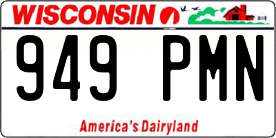 WI license plate 949PMN