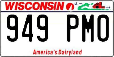 WI license plate 949PMO