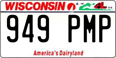 WI license plate 949PMP