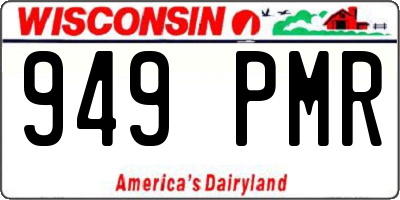 WI license plate 949PMR