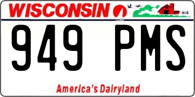 WI license plate 949PMS
