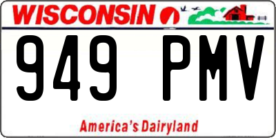 WI license plate 949PMV