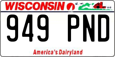 WI license plate 949PND